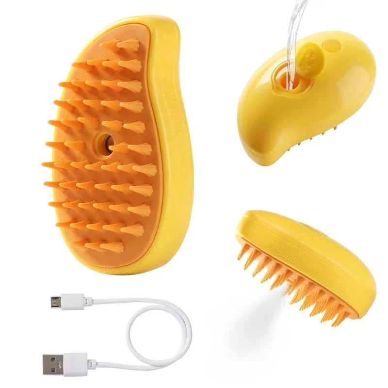 Transform Your Pet's Grooming Routine with the 3-In-1 Steam Pet Brush - Effortlessly Remove Loose Hair and Pamper Your Cats and Dogs!